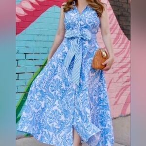 Elegant Lilly Pulitzer Chrisella Stretch Shirtdress Aqua Dress
